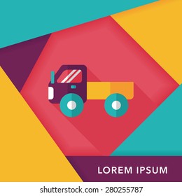 Transportation truck flat icon with long shadow,eps10