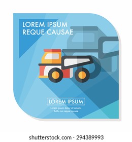 Transportation truck flat icon with long shadow,eps10