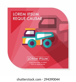 Transportation truck flat icon with long shadow,eps10