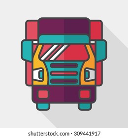 Transportation truck flat icon with long shadow,eps10