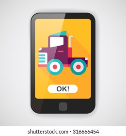 Transportation truck flat icon with long shadow,eps10