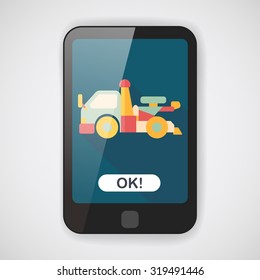 Transportation truck flat icon with long shadow,eps10
