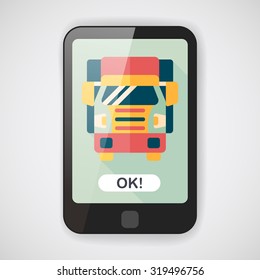 Transportation truck flat icon with long shadow,eps10