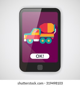 Transportation truck flat icon with long shadow,eps10