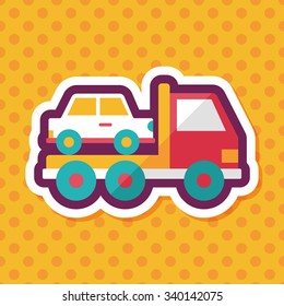 Transportation truck flat icon with long shadow,eps10