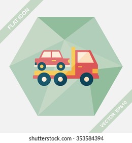Transportation truck flat icon with long shadow,eps10