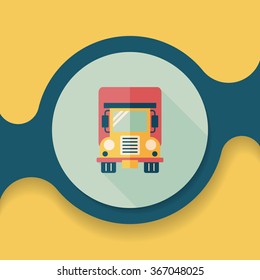 Transportation truck flat icon with long shadow,eps10