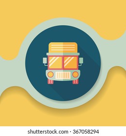 Transportation truck flat icon with long shadow,eps10