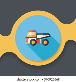 Transportation truck flat icon with long shadow,eps10