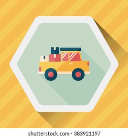 Transportation truck flat icon with long shadow,eps10