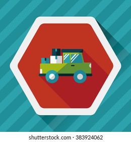 Transportation truck flat icon with long shadow,eps10