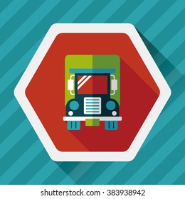 Transportation truck flat icon with long shadow,eps10