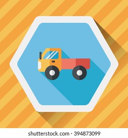 Transportation truck flat icon with long shadow,eps10