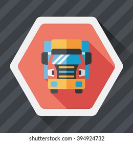 Transportation truck flat icon with long shadow,eps10