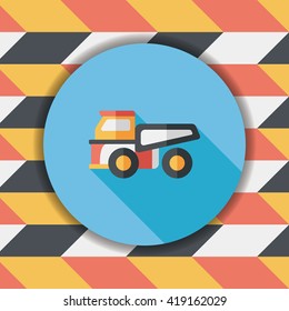 Transportation truck flat icon with long shadow,eps10