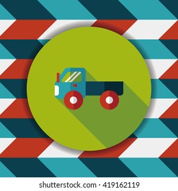 Transportation truck flat icon with long shadow,eps10