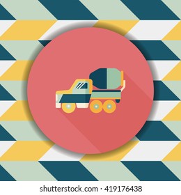 Transportation truck flat icon with long shadow,eps10