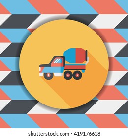 Transportation truck flat icon with long shadow,eps10
