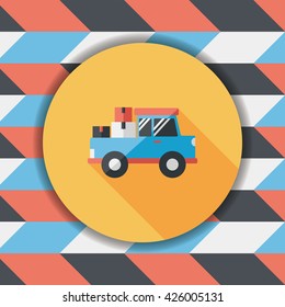 Transportation truck flat icon with long shadow,eps10