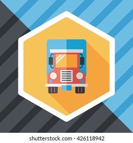 Transportation truck flat icon with long shadow,eps10