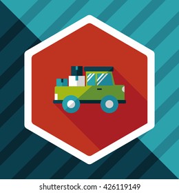 Transportation truck flat icon with long shadow,eps10
