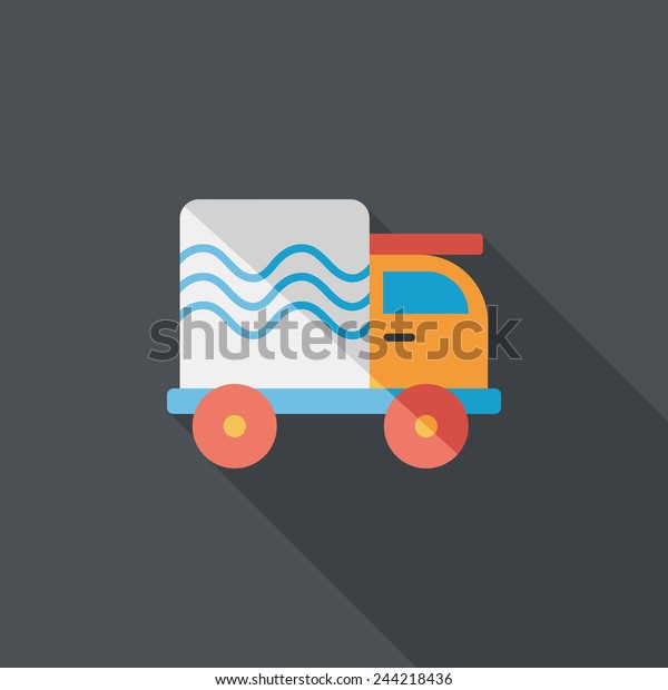 Transportation
truck flat icon with long
shadow,eps10