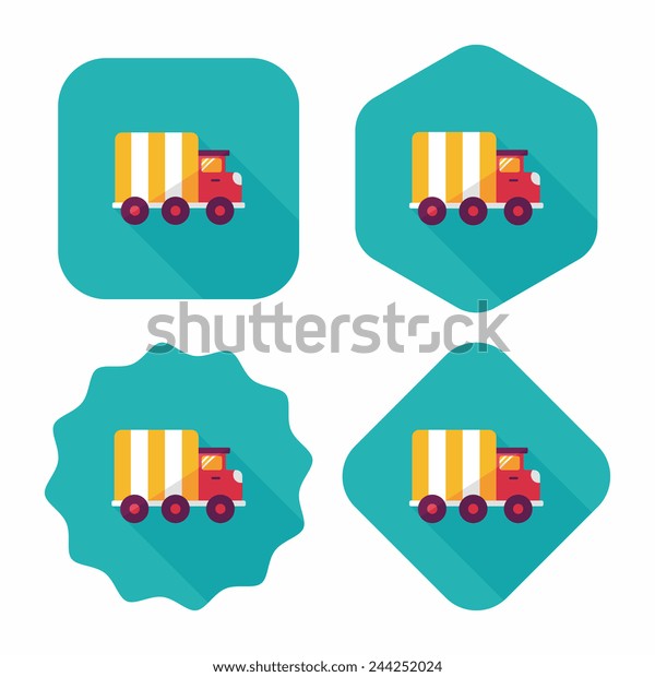 Transportation
truck flat icon with long
shadow,eps10