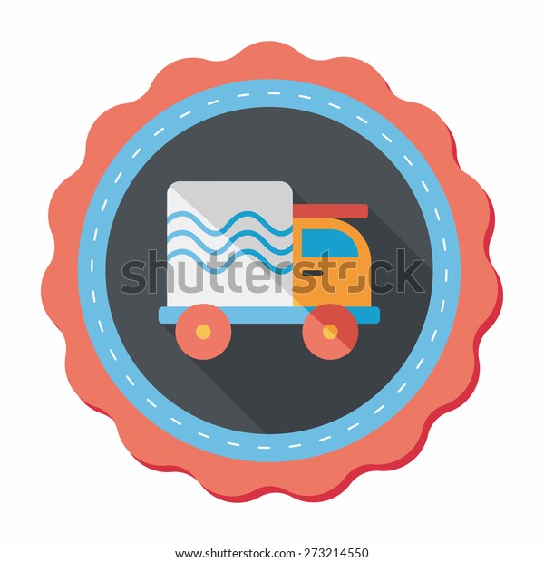 Transportation\
truck flat icon with long\
shadow,eps10