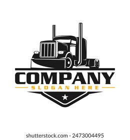 transportation truck logo design template