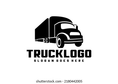 Diseño de vectores con logotipo de camión de transporte. Logo Creativo de Truck Trailer Forma con colores rojo y negro.