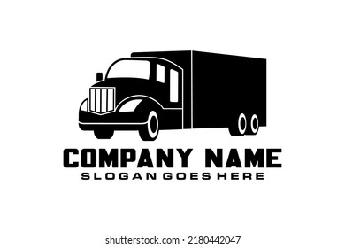 Transportation Truck Logo Vectordesign. Creative LKW Trailer Logo Form mit Rot und Schwarz Farben.