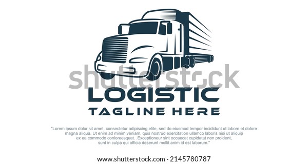 Transportation Truck Logo Vector Design. Creative\
Truck Trailer logo\
shape