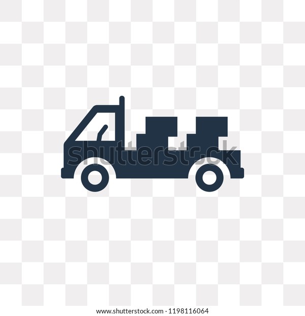 Transportation truck vector icon isolated on\
transparent background, Transportation truck transparency concept\
can be used web and\
mobile