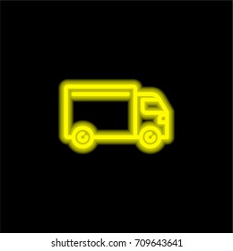 Transportation Truck yellow glowing neon ui ux icon. Glowing sign logo vector