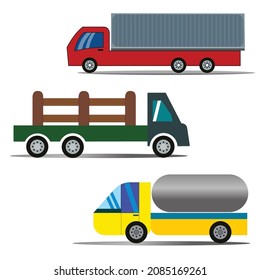 transportation trucks automobile vectors illustration.