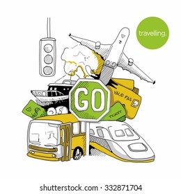 Transportation, types of vehicles, vector design
	