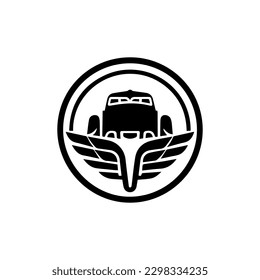 Transportation van logo design captures the spirit of movement and progress, perfect for logistics and transportation-related brands.