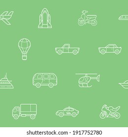 Transportation - Vector background (seamless pattern) of train, car, ship, bicycle, bus, airplane and etc. for graphic design