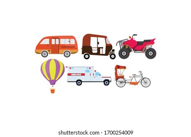 Paquete de Ilustración de Diseño del Vector de Transporte