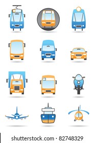 transportation vector icon set