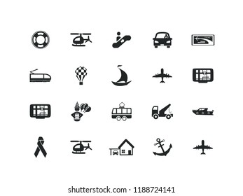 Transportation vector icon set. Contains such Icons as Car, Delivery, Wheel and more. Editable.