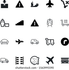 transportation vector icon set such as: regulatory, abstract, interior, crane, chair, tourist, truck, railroad, class, group, pack, harbor, waiting, way, smart, down, journey, icons, go, wagon, hall