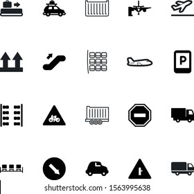 transportation vector icon set such as: long, conveyor, mall, junction, lot, walk, staircase, tour, wing, freight, information, interior, minimal, stick, retro, do, station, control, big, roundabout