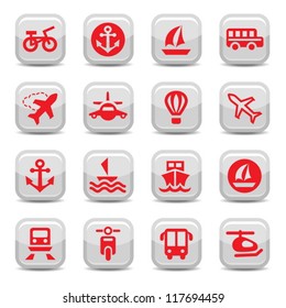Transportation Vector Icons Set for web and mobile. All elements are grouped.