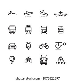 Transportation Vector Line Icon Set