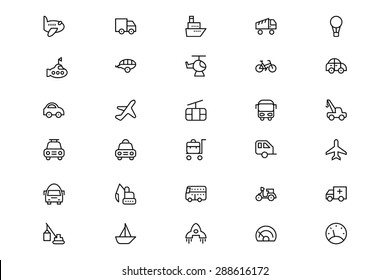 Transportation Vector Line Icons 1