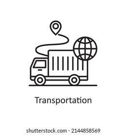 Transportation vector Outline Icon Design illustration. Logistics And Supply Chain Management Symbol on White background EPS 10 File