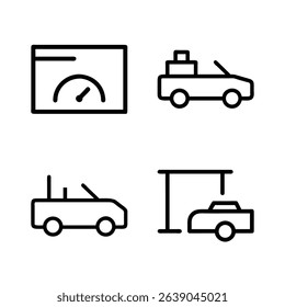 Transportation vehicle and delivery truck car cartoon icons set