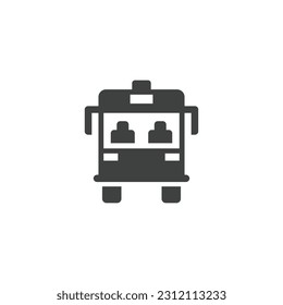 Vector de icono del vehículo de transporte gráfico de diseño blanco y negro aislado