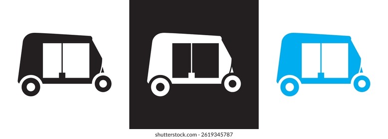 Transportation, vehicle icon .  Vector for websites, mobile interfaces, presentations, banner, visual branding etc. Vector illustration. isolated on white and black background. EPS 10
